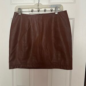 Free People Chocolate Brown Mini Skirt